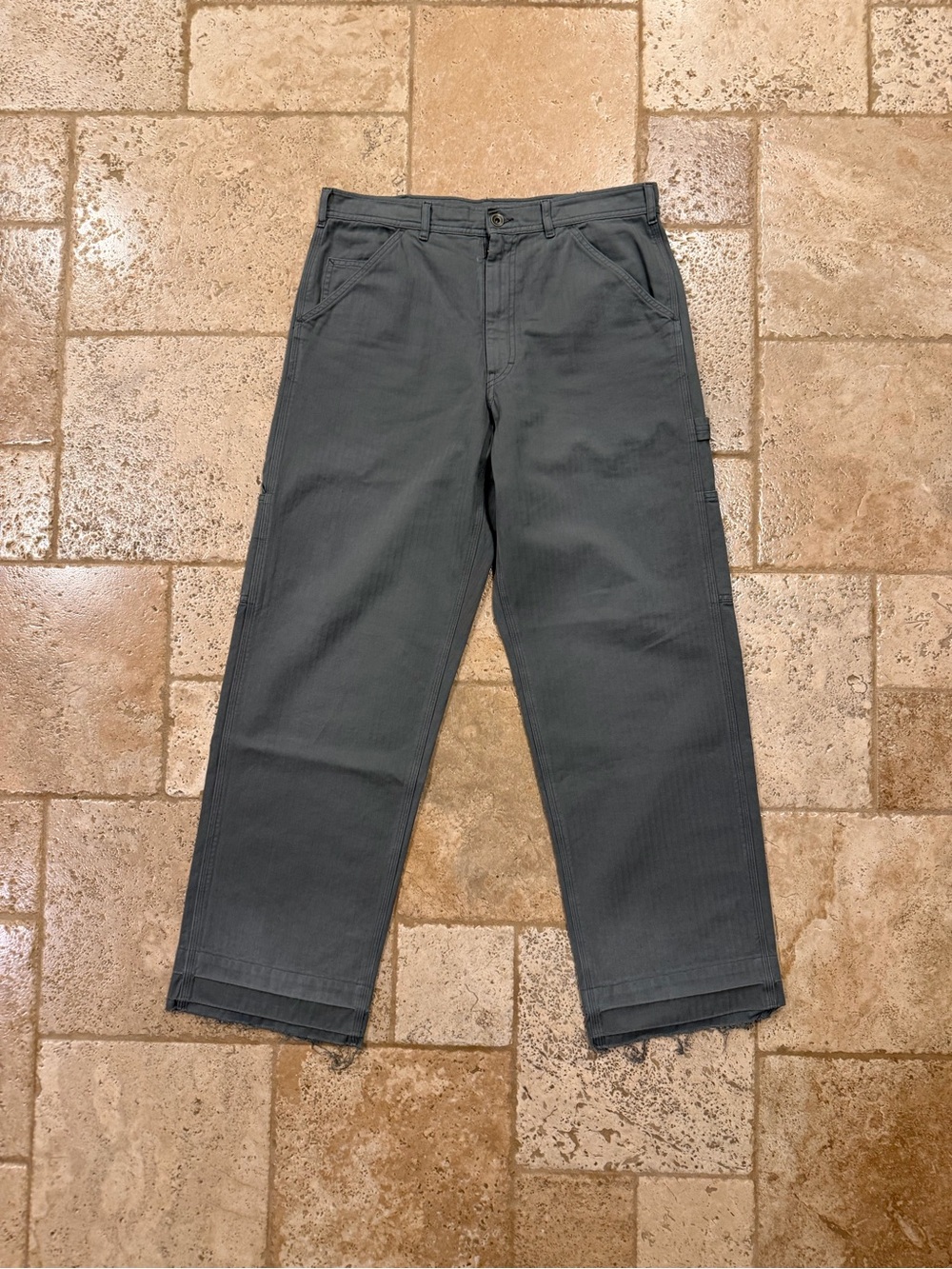 Maison Margiela 5 Pockets Harringbone Striped Gray Trousers Pants